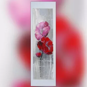 Cuadro de flores, cuadro para enamorados 40 x 120 cm