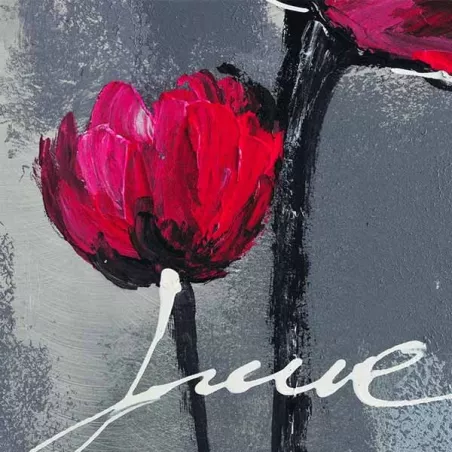 Cuadro de flores, cuadro para enamorados 40 x 120 cm